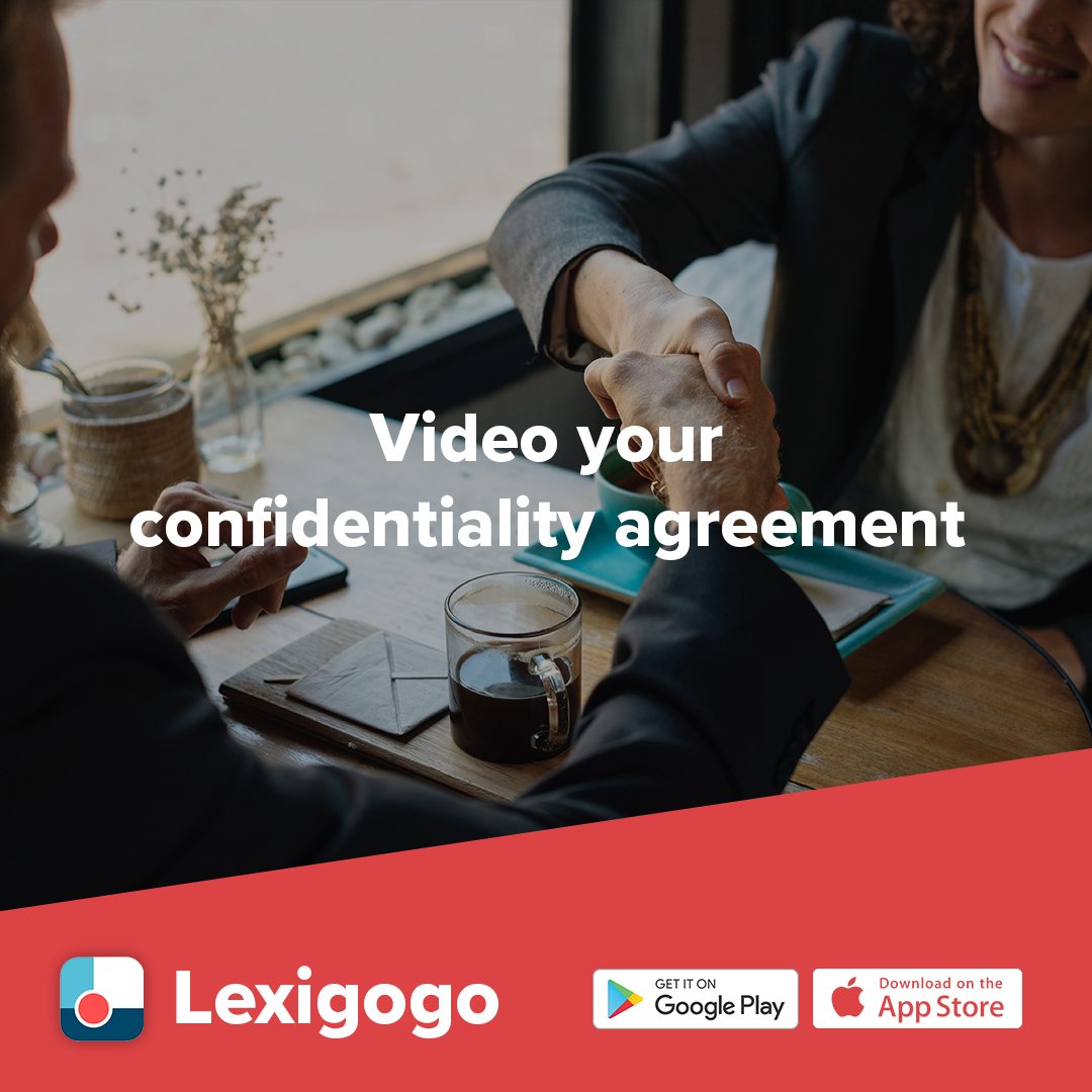 LexigogoApp's tweet photo. You want to share confidential information about your next startup project, but you don't have pen and paper to write down a confidentiality note? No need to worry! With the @LexigogoApp Lexigogo video contracting app you can now validate verbal agreements anywhere, anytime! https://t.co/dO4FP3aAI1