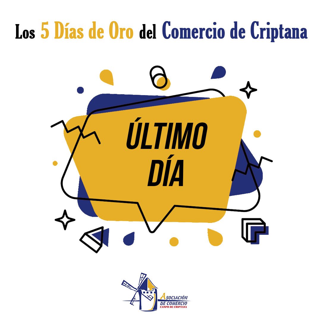 ComprasCriptana's tweet photo. ‼ÚLTIMO DÍA‼

Todavía estás a tiempo de aprovechar los descuentos, ofertas, promociones y liquidaciones que están haciendo los comercios de #CampodeCriptana. 🛍 https://t.co/MuNhMk3VtQ