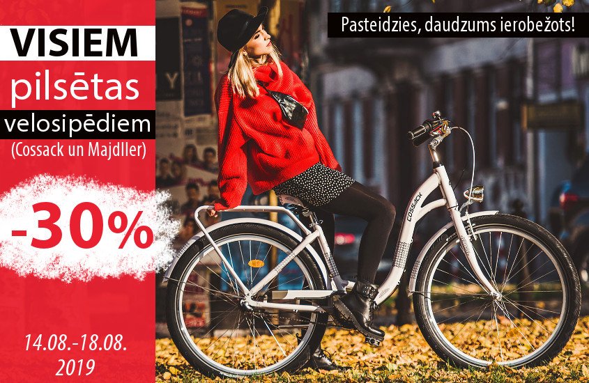 Pilsētas velosipēdu izpārdošana 🔥Visiem Cossack un Majdller velosipēdiem līdz 18.augustam atlaide vismaz -30%🔥
🤩 Pilsētas velosipēdi no 139eur
👉 Piedāvājums spēkā pērkot uz vietas veikalā vai e-veikalā mysport.lv/lv/pilsetas-ve…
ℹ️ Velosipēdu skaits ierobežots.