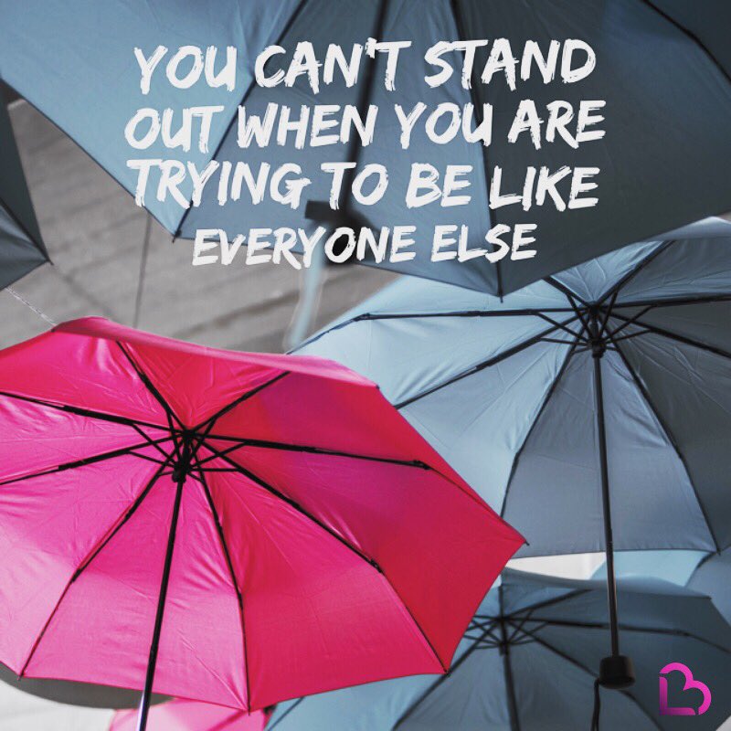 You can’t stand out when you are trying to be like everyone else. You need to go against the grain. Don’t you agree? 🤔

I’ve tried to keep the theme this week with all the dreadful rain we are having in the U.K.! ☔️ 😂 
#WednesdayWisdom #OnlineMarketing #socialmediamarketing