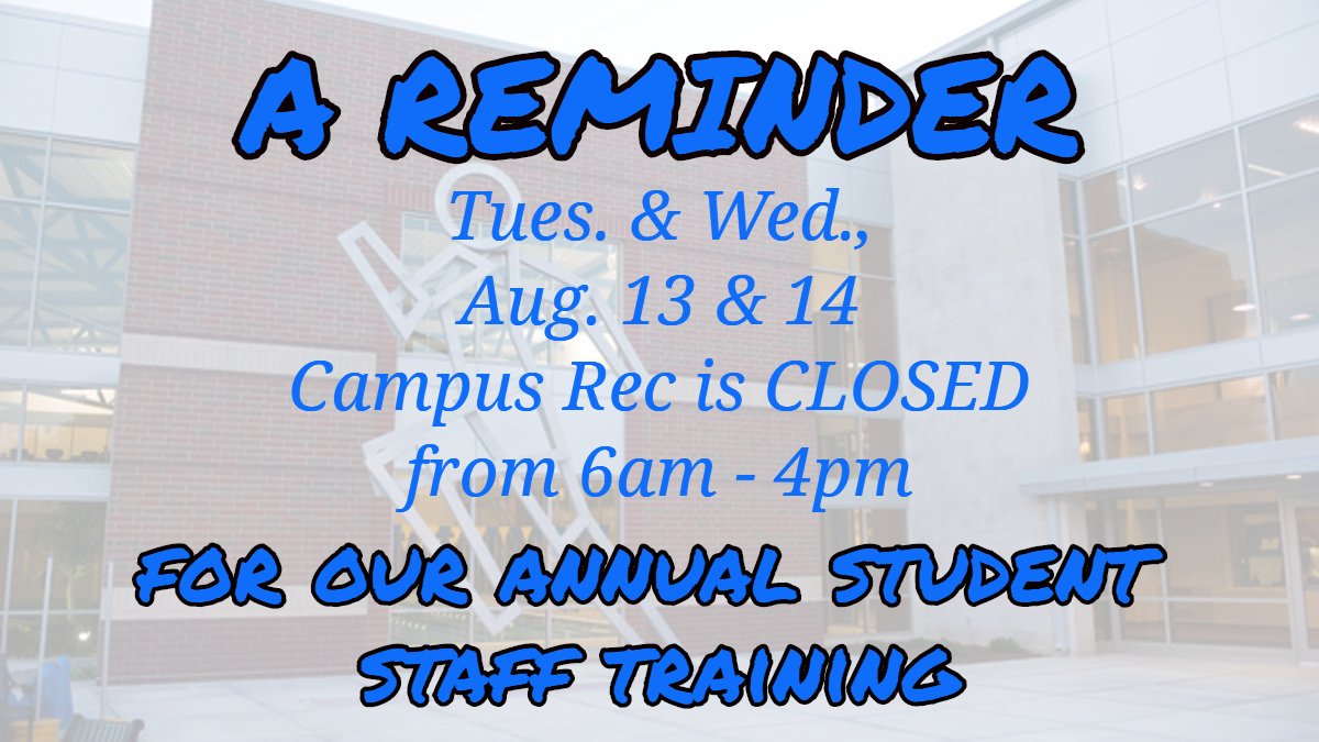 INStCampusRec's tweet image. #trainingweek #studentstaff #campusrec #recforall