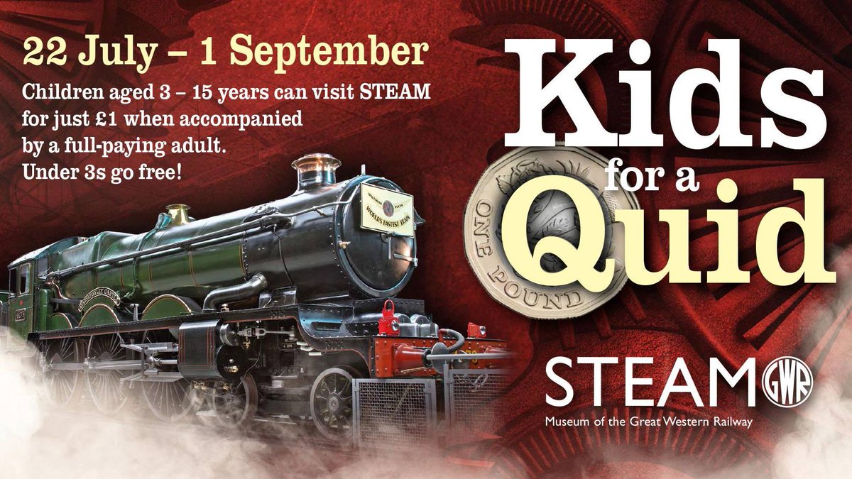 steam_museum's tweet photo. Please note, our #ExplorerDome #TheWonderOfSpace, 15 August is now fully booked. STEAM will still be open as usual tomorrow, with all #attractions & #interactivedisplays PLUS our amazing #KidsForAQuidOffer runs until 1 Sept: https://t.co/4awyzYS03Z #PerfectForARainyDay! https://t.co/Ax26clGLZs