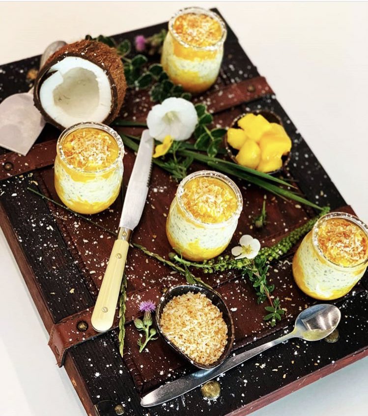 GenuineDining's tweet photo. This week we are celebrating all things Caribbean with Caribbean Food Week! How good does this retro rice pudding with coconut and mango look?! 🥭🥥 #genuinedining #genuinegroup #contractcaterer #caribbeanfood https://t.co/rny8ZLR6mg