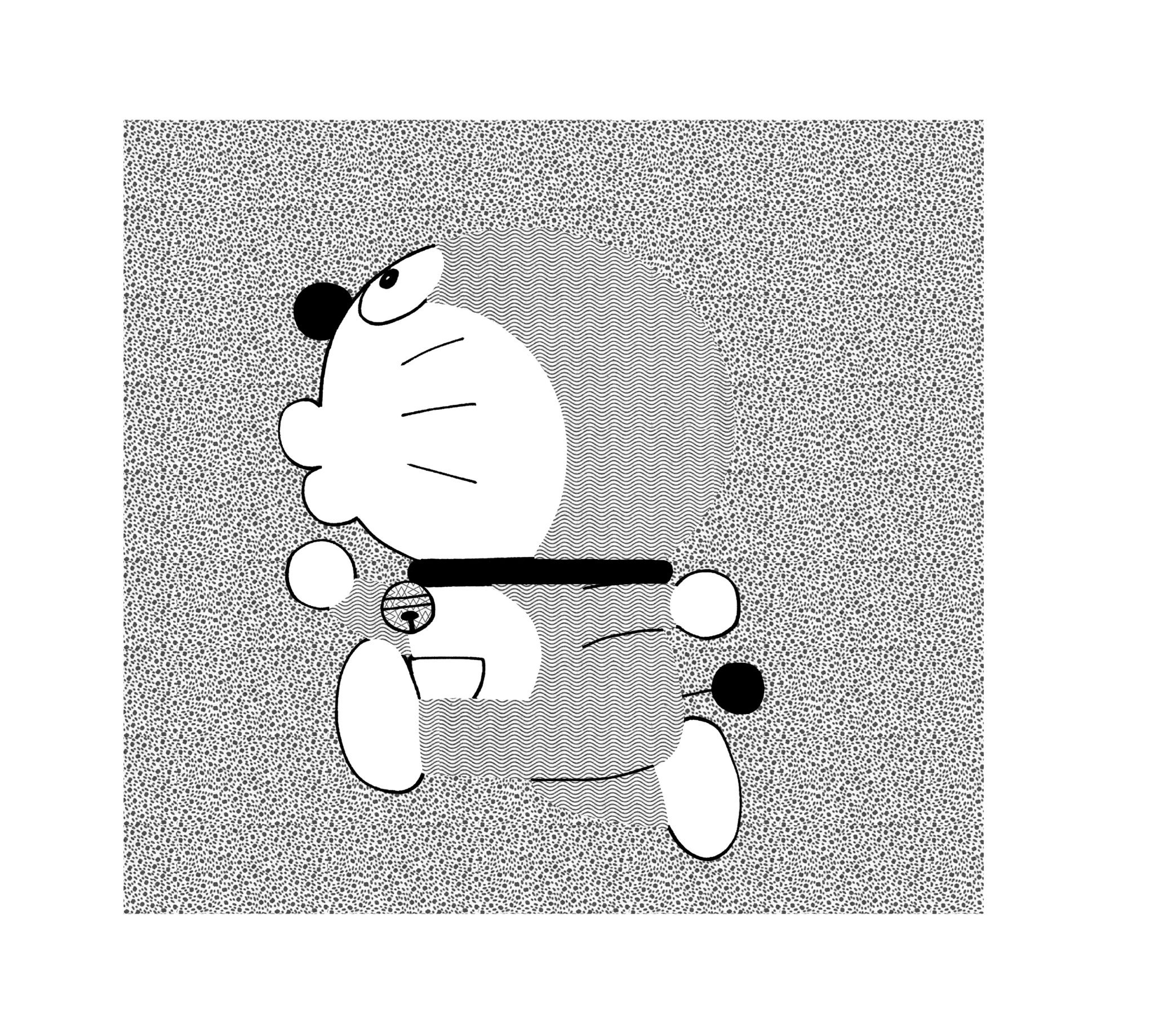 O Xrhsths きのしき Sto Twitter 初期のてんコミの総扉絵でよく描かれていた スクリーントーンで模様付けされたドラえもんのイラストを描いてみました ドラえもん 藤子 F 不二雄 てんとう虫コミックス 来年はドラえもん原作50周年 T Co Pu8hayzczi