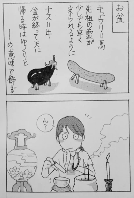 【祖母みや子98歳/精霊馬】
#祖母みや子 