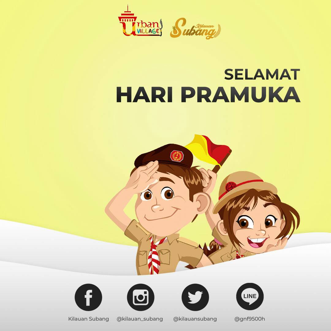 kilauansubang's tweet photo. Sampurasun Kilauanizen✨🍍

Kami mengucapkan "Selamat Hari Pramuka ke-58".

Semangat kepramukaan bersama membangun bangsa dan ciptakan persaudaraan serta rasa saling menghargai.

Jayalah Indonesiaku!
Satyaku kudarmakan, darmaku kubaktikan
Salam pramuka! https://t.co/OVZaryq7Sg