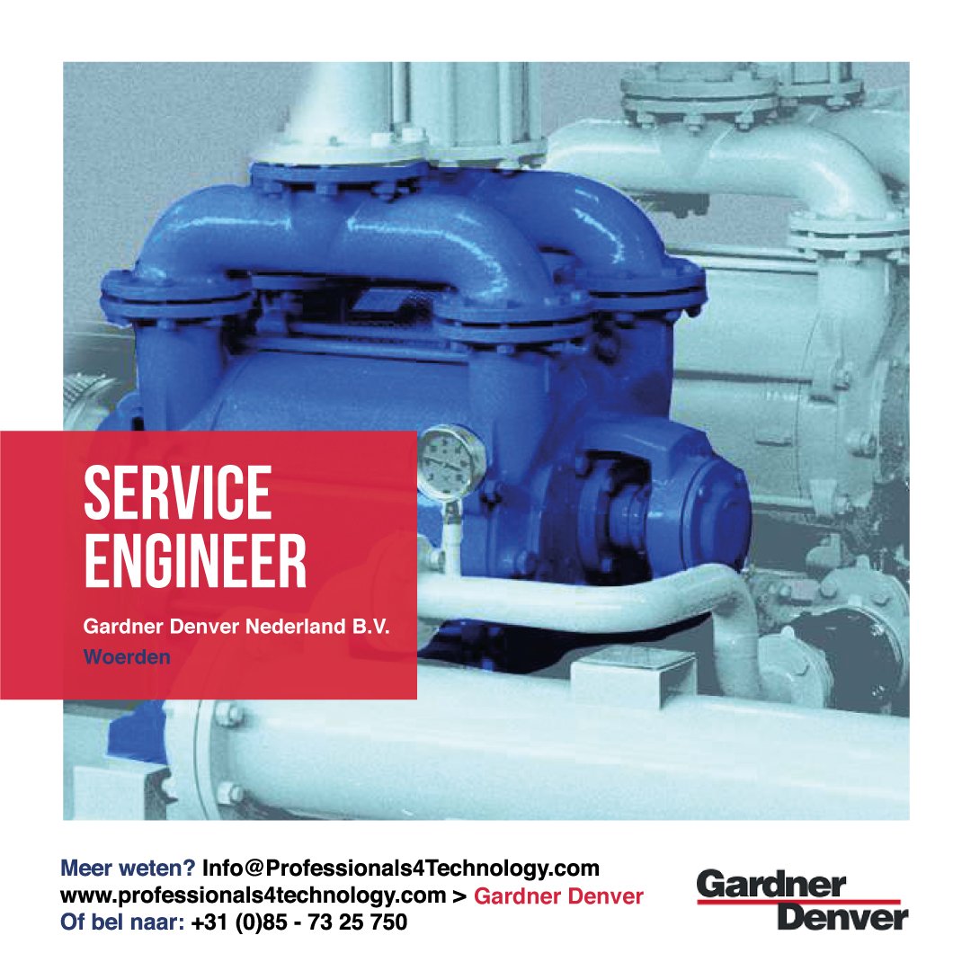 Professionals4's tweet photo. Op zoek naar een nieuwe baan? Wij hebben een interessante vacature: Service Engineer. Kijk voor meer info op: https://t.co/BQGfFv1p1h
#ServiceEngineer #GardnerDenver #Woerden #Vacature https://t.co/WgEmqkP8cJ