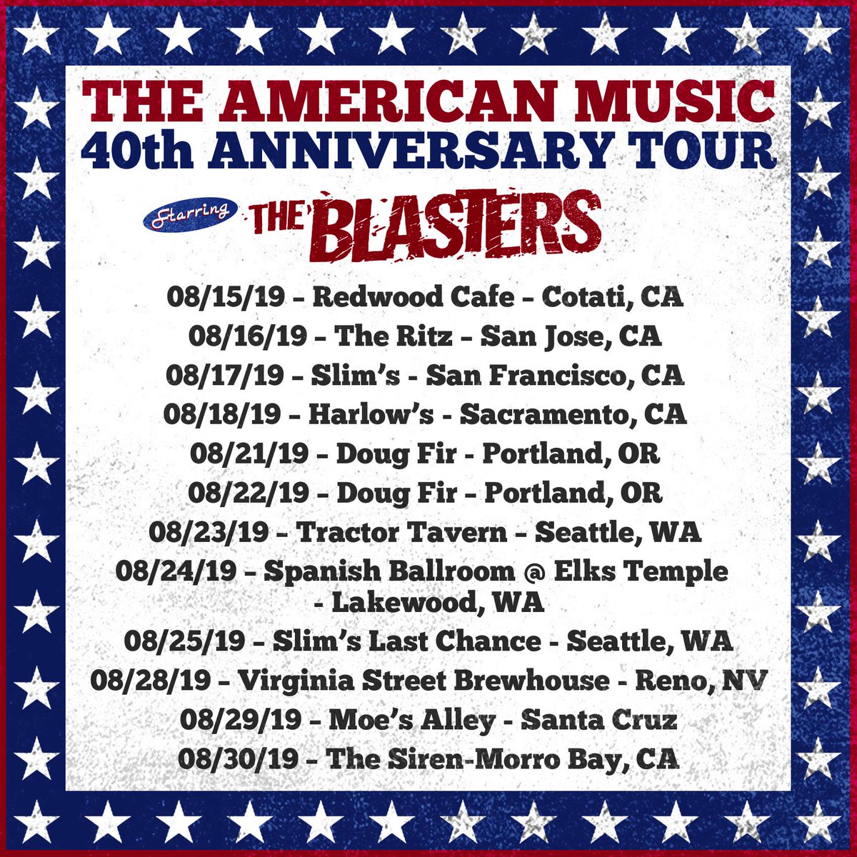 Get ready for some West Coast fun when the American Music 40th Anniversary Tour hits your town with Big Sandy and His Fly Rite Boys and Jesse Dayton!  Look out for us at these venues in the next coming weeks.
