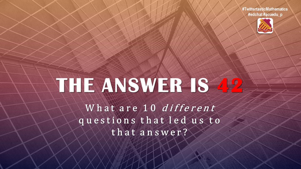 It's time for some more #TwittertasticMathematics for our friends at <a href="/PsCondell/">CondellParkPS</a> + <a href="/RoeGreenJS/">Roe Green JS</a> and anybody else in the Twittersphere who loves open-ended maths challenges! #edchat #acuedu_p #aussieed #mathschat #maths <a href="/Mr_Cai123/">Mr Cai</a> <a href="/MissBoustead/">Miss Boustead</a> @MrBestAHT