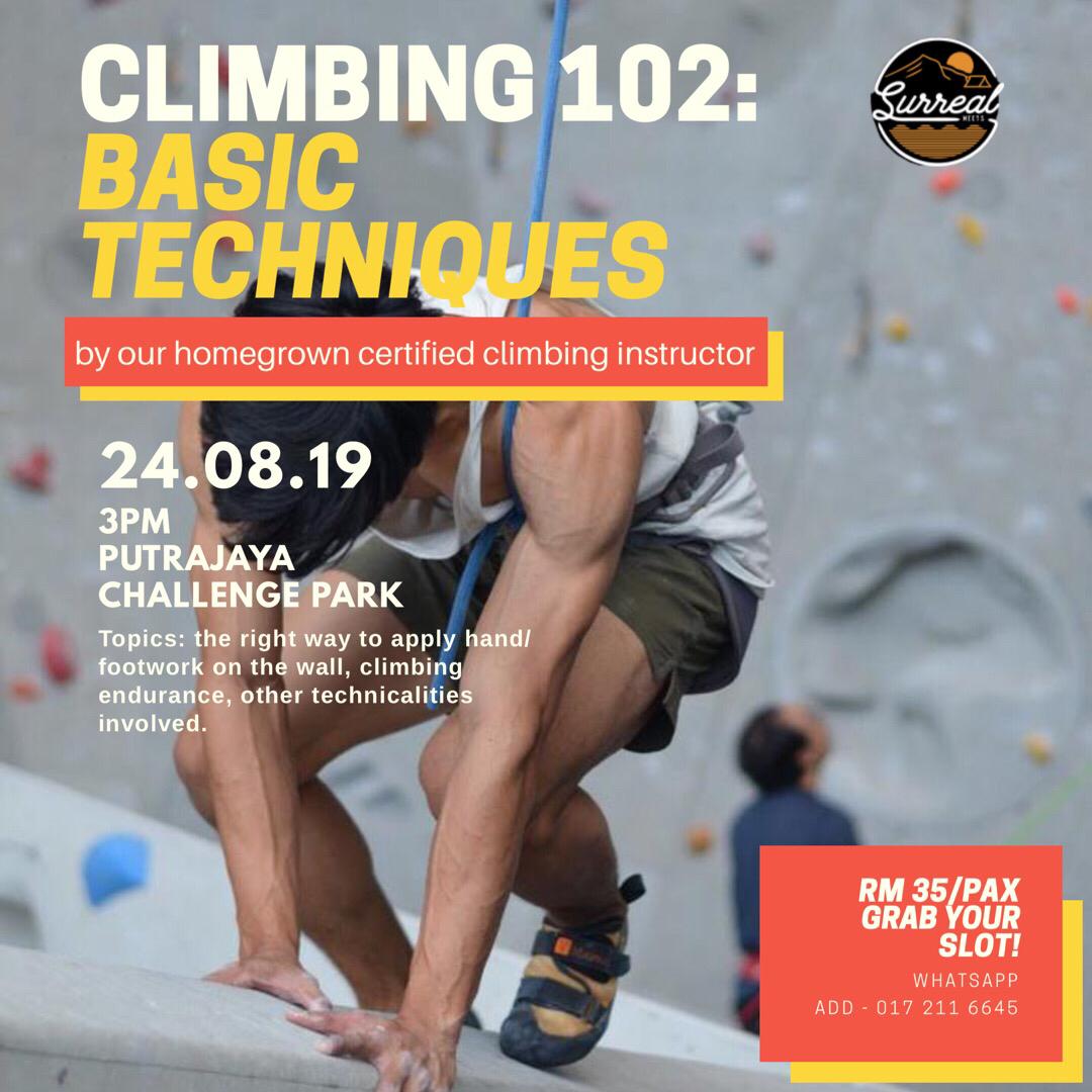 srmeets's tweet photo. Halu guyss, siapa yang nk join basic climbing session? Cepat2 sign up dengan kami. RM35/pax. Slide je ke DM utk info. 
-
Climbing 102 : Basic Techniques
24.8.19 | Sabtu | 3pm
Lokasi : Putrajaya Challenge Park
- 
@twt_outdoor https://t.co/C66iTdTTtH