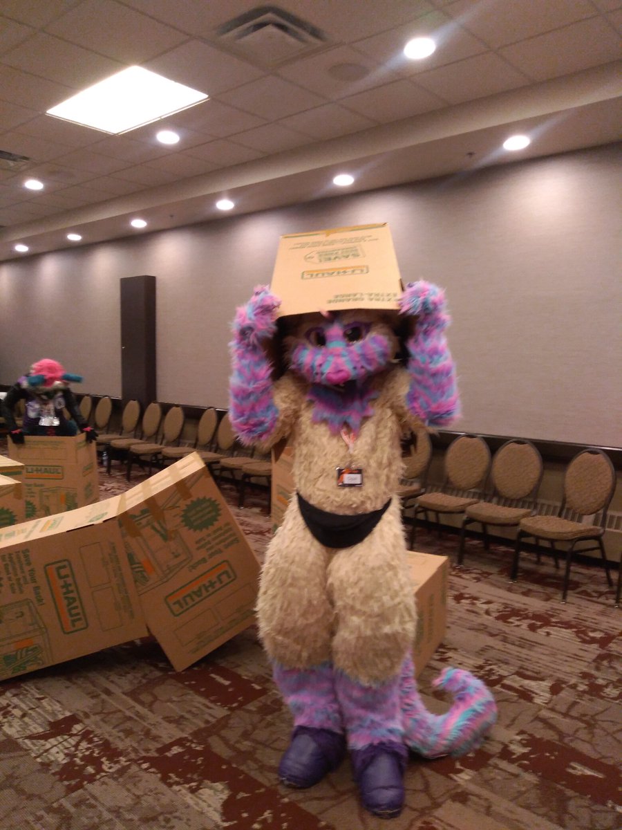 SaskFurries's tweet photo. Wild Prairie Furcon Furassic park fun.. Winnipeg Manitoba. 213 attendees, raised over $1600 for cat rescue group and had 53 furs in parade.. Was allot of fun. #wpfcon #furries #Munchkin https://t.co/zPmdJl2wI2