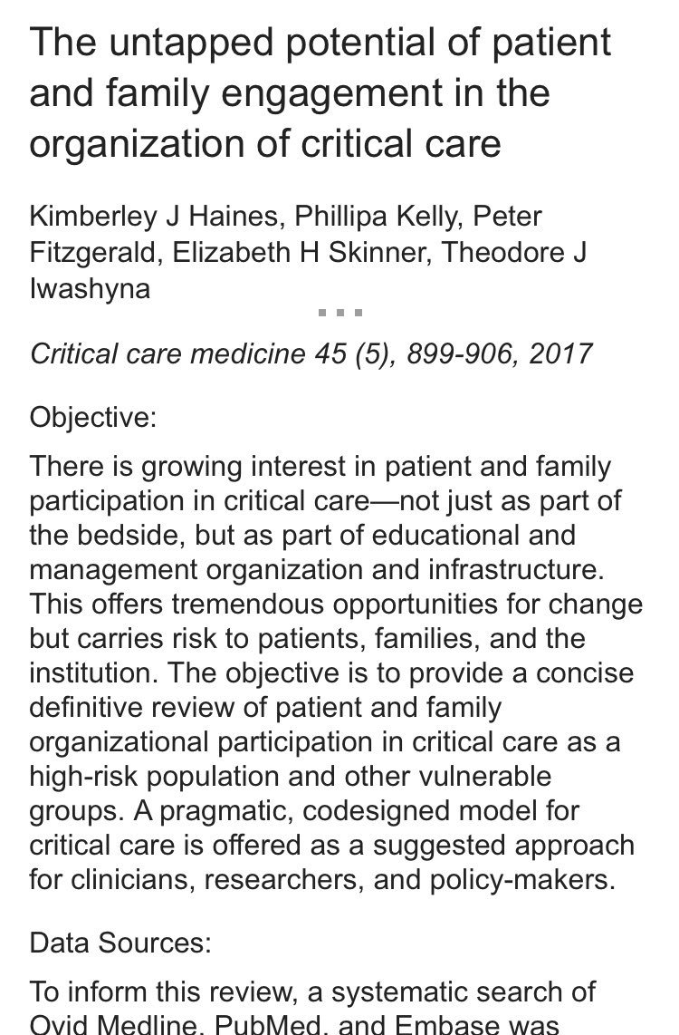 HainesKimberley's tweet image. Listening to Rob Fowler @CCCTG_ on importance of patient/family engagement in research @anzics #ANZICSCTG Here’s our #codesigned ‘how to’: ncbi.nlm.nih.gov/m/pubmed/28234…
