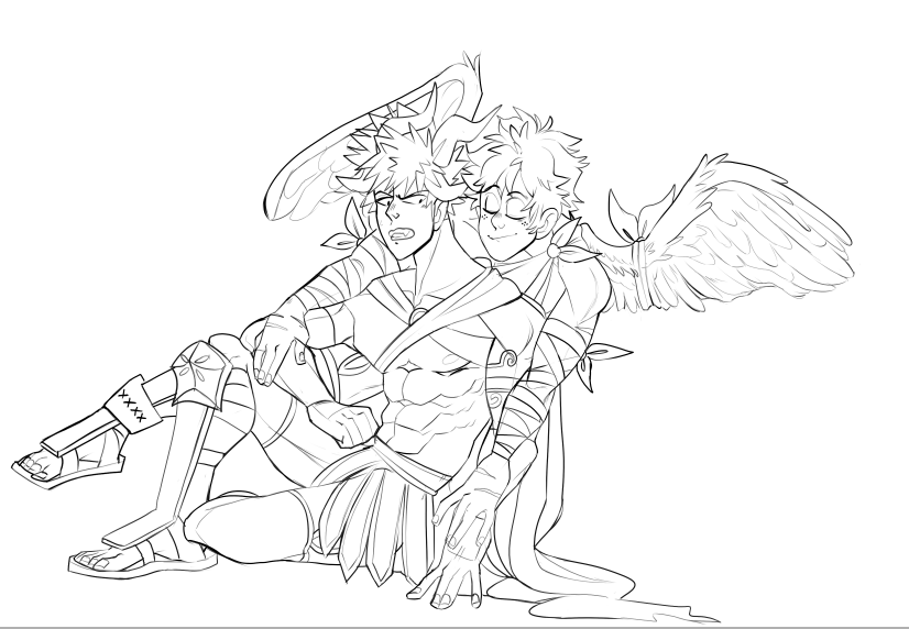 a sneak peek of a bkdk scenery peice imma try to attempt from my greek god au :,)))