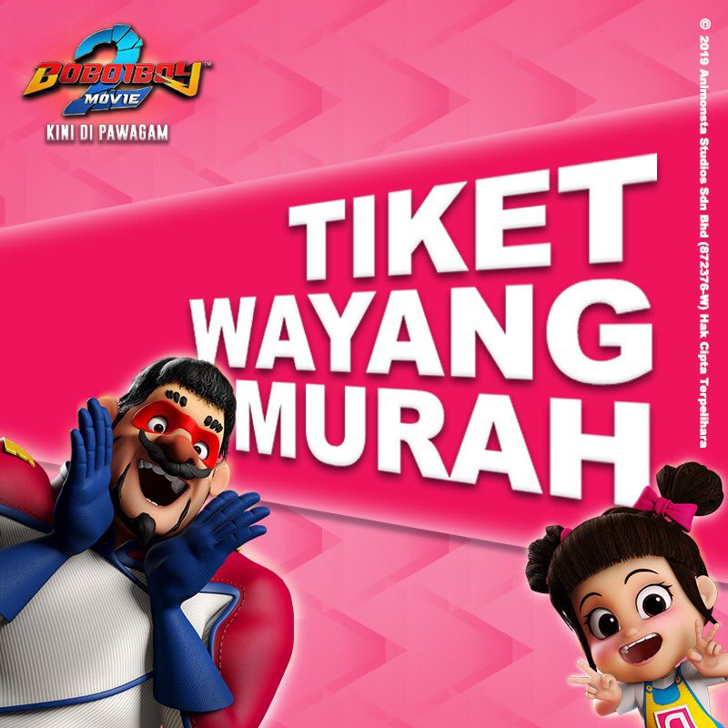 AstroShaw's tweet photo. [SUPER WEDNESDAY - TIKET MURAH] Yeayy!! Hari ni memang berbaloi kalau korang pergi tengok #BoBoiBoyMovie2 sebab harga tiket murah!! Beli tiket korang sekarang juga⚡⚡

BoBoiBoy Movie 2 KINI DI PAWAGAM!

#BBBM2 #BoBoiBoy 
#AstroShaw #Monsta #AniMy https://t.co/jtHP8gbEkg
