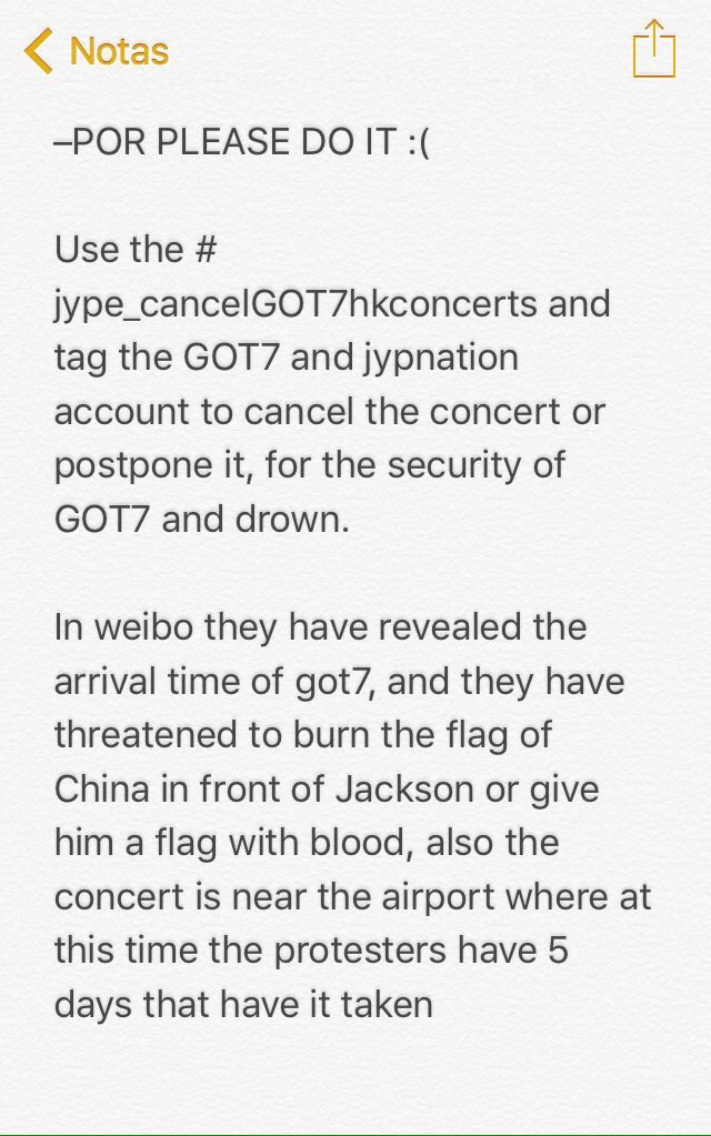 defsoulswifes's tweet photo. Thank u all fandoms who are helping us ❤🙌🏾
As you can see, we need to protect our boys. There is a protestation in Hong Kong, that still didn't finished. 
The problem is that JYP didn't notice it and we need every help so that he can finally notice !
#JYPE_CancelGOT7HKConcerts https://t.co/MGb5qOKjei