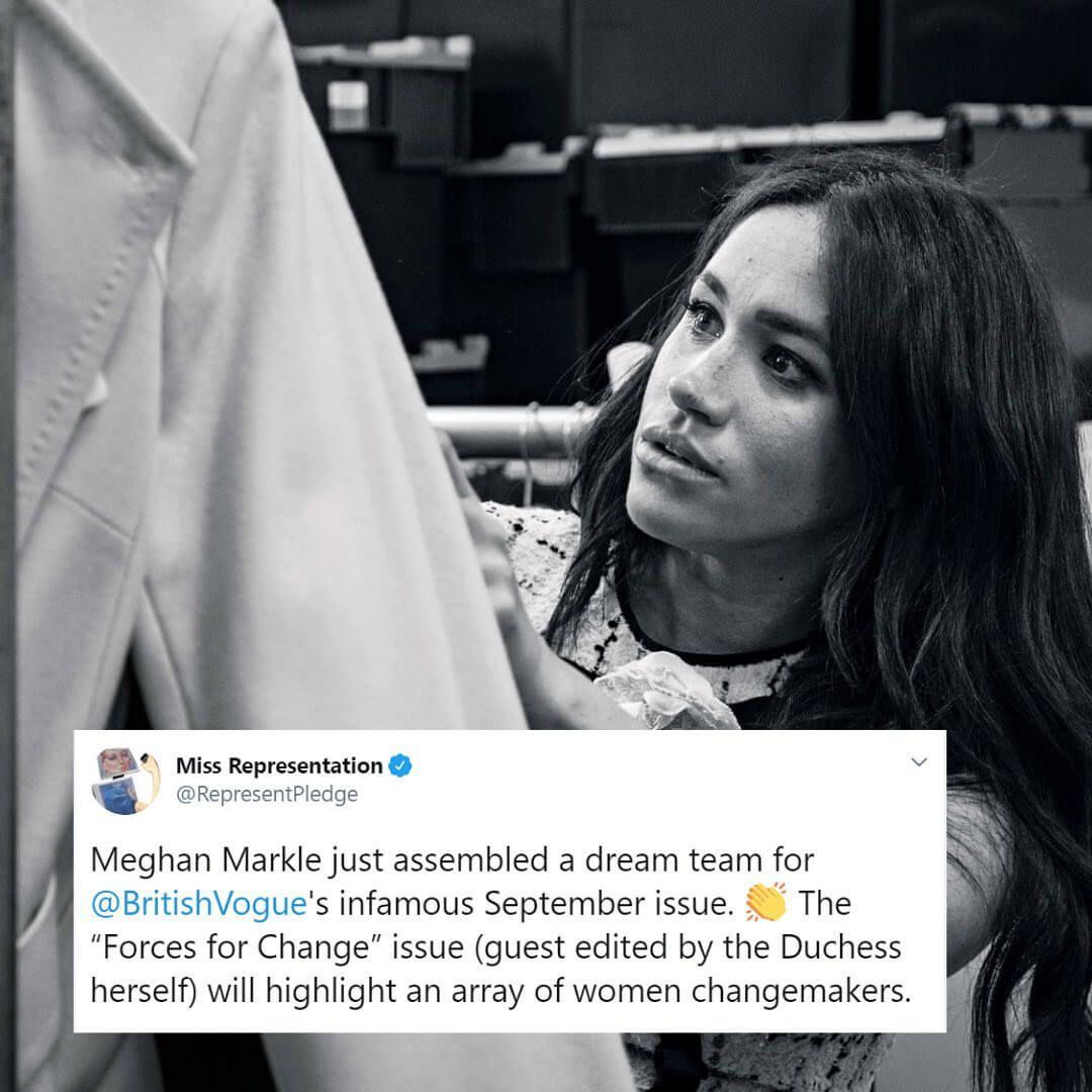 yogaclicks's tweet photo. Loving this month's @britishvogue. The “Forces for Change” issue (guest edited by the Duchess herself) highlights an array of women changemakers — including @janefonda, @yarashahidi, and climate change activist @gretathunberg.
#meghanmarkle #changemakercommunity https://t.co/NeuvKi8SLE
