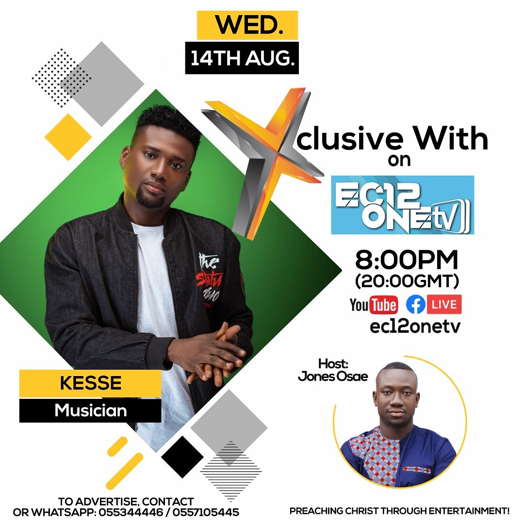 ec12onetv's tweet photo. You can't miss this interview tonight with @kesseghana. Powerful story of his switch as a secular artiste to a Gospel minister. This can only be JESUS🔥🔥🔥

#ec12onetv #ec12onetvchannel #xclusivewith #jesus #itisGod #powerfulstories #sweetjesus https://t.co/tcGwNU0w3W
