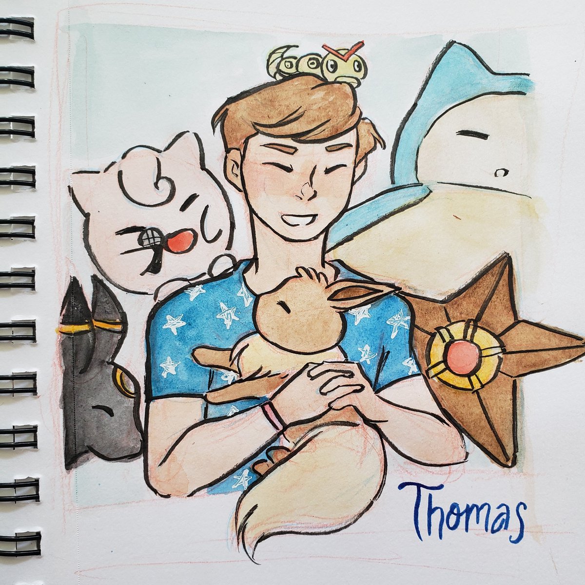 cosmic97_'s tweet photo. [2019 vs 2016]
Almost three years ago i drew @ThomasSanders with pokemon for fun, i never expected for him to see it but he did! The comment he left is something ill never forget and is a big reason why i never gave up! Thank you so much Thomas i love you lots, keep being awesome https://t.co/hcyKJwS3NF
