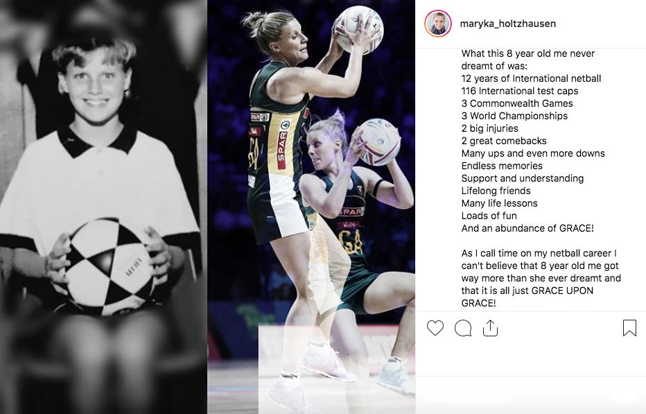 Netball_SA's tweet photo. After the invaluable contribution that Maryka Holtzhausen has made to South African Netball, the sport is poorer for her leaving it, but richer for her having been part of it for so long... We salute you! 
❤️🙌🇿🇦 https://t.co/hxa02DGK8r