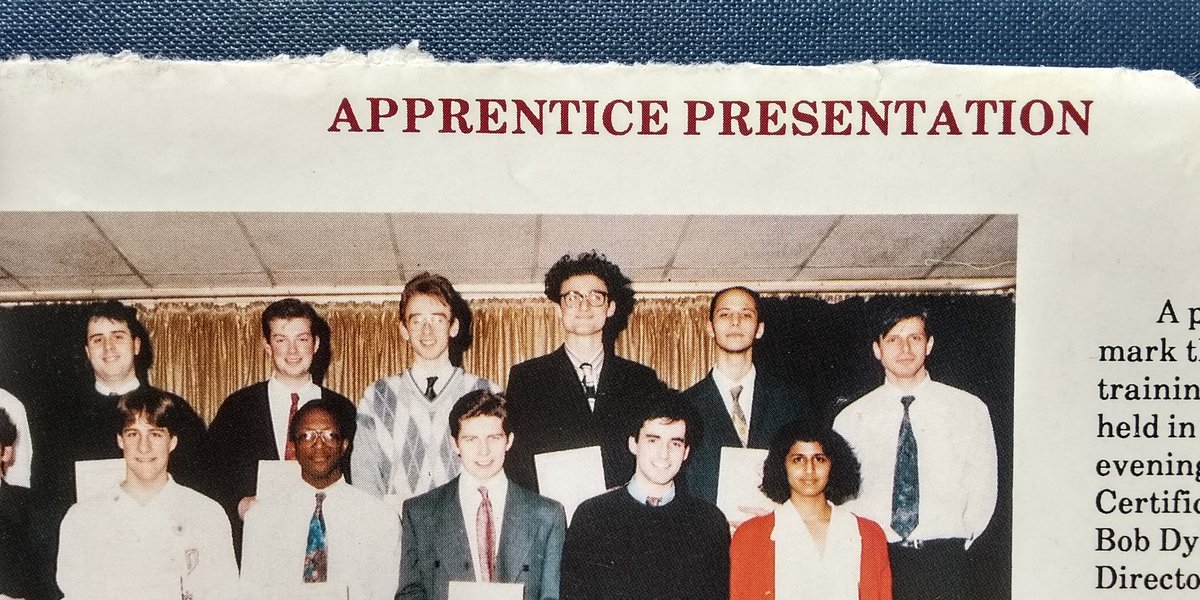 Found a pic of me with some 1980s #engineering #apprentices.
The apprentice in the grey jumper is now President and COO of <a href="/Arm/">Arm</a> (worth $30billion+). Wow, #SocialMobility.
Consider apprenticeships. #Alevels2019
<a href="/suttontrust/">The Sutton Trust</a> <a href="/Apprenticeships/">Apprenticeships and Skills</a> <a href="/SamFriedmanSoc/">Sam Friedman</a> <a href="/amolrajan/">Amol Rajan</a> <a href="/chakrabortty/">Aditya Chakrabortty</a>