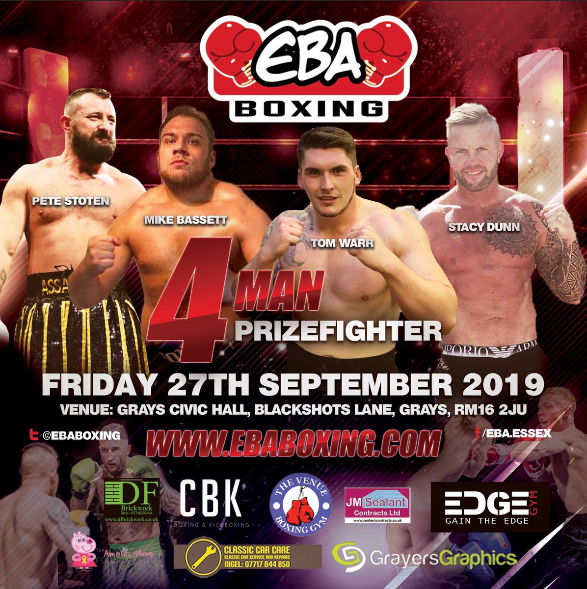 Ebaboxing's tweet photo. EBA BOXING IS BACK SEPTEMBER 27th AT AT GRAYS CIVIC HALL 🔥🔥 https://t.co/xwfNzJua8d
