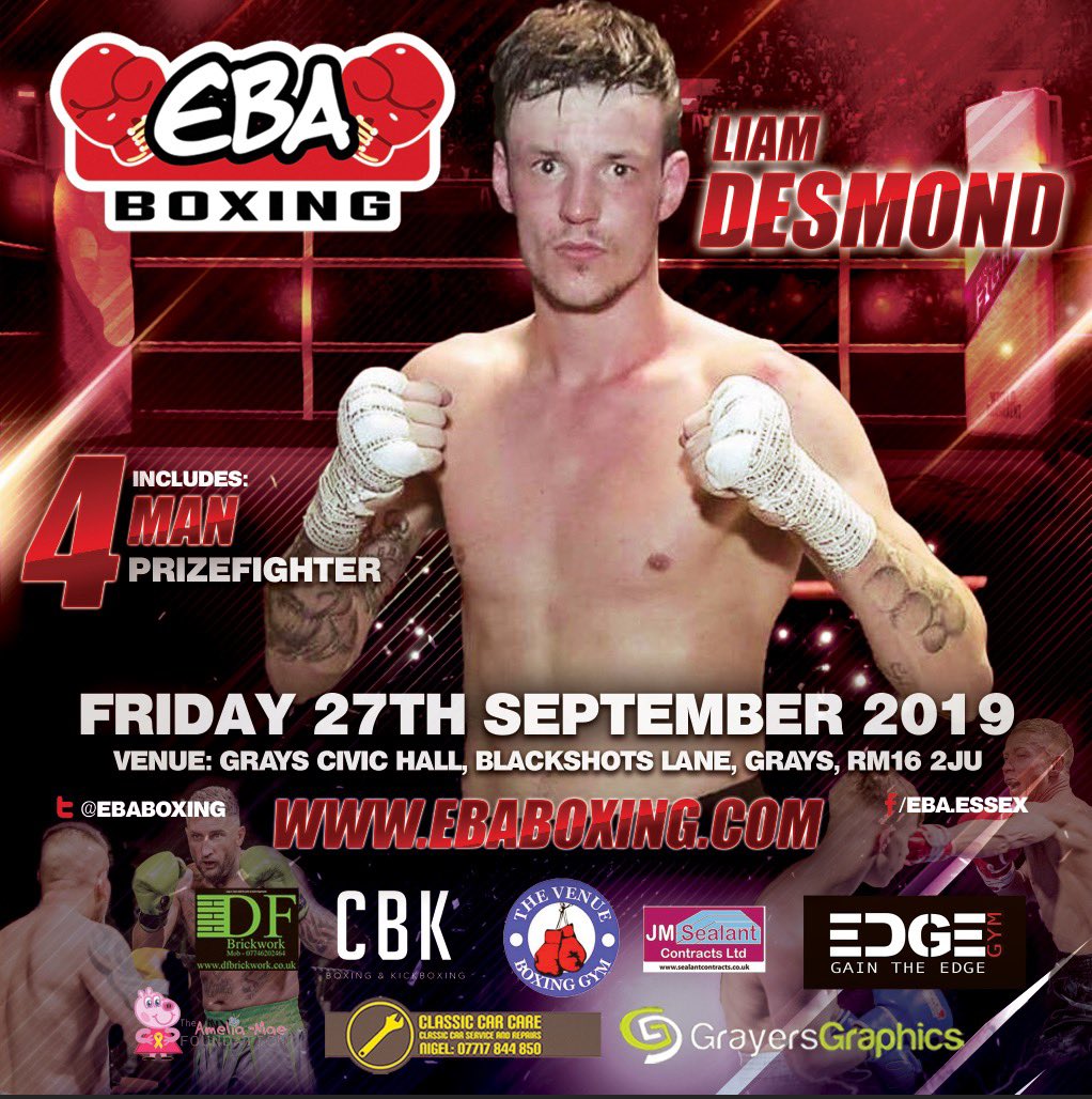 Ebaboxing's tweet photo. EBA BOXING IS BACK SEPTEMBER 27th AT AT GRAYS CIVIC HALL 🔥🔥 https://t.co/xwfNzJua8d