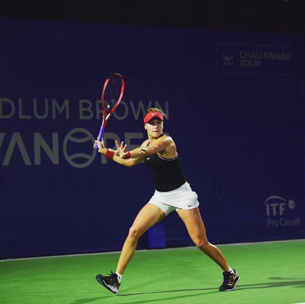 vanopentennis's tweet photo. After a packed day of non-stop tennis action, Day 2 comes to a close. In the last match of the night, @TimeaBabos 🇭🇺 pulled off a 3-set victory over @geniebouchard 🇨🇦, 3-6, 6-3, 6-1. #VanOpen2019 #VanOpenTennis #itfprocircuit https://t.co/EcDsiMcQPk