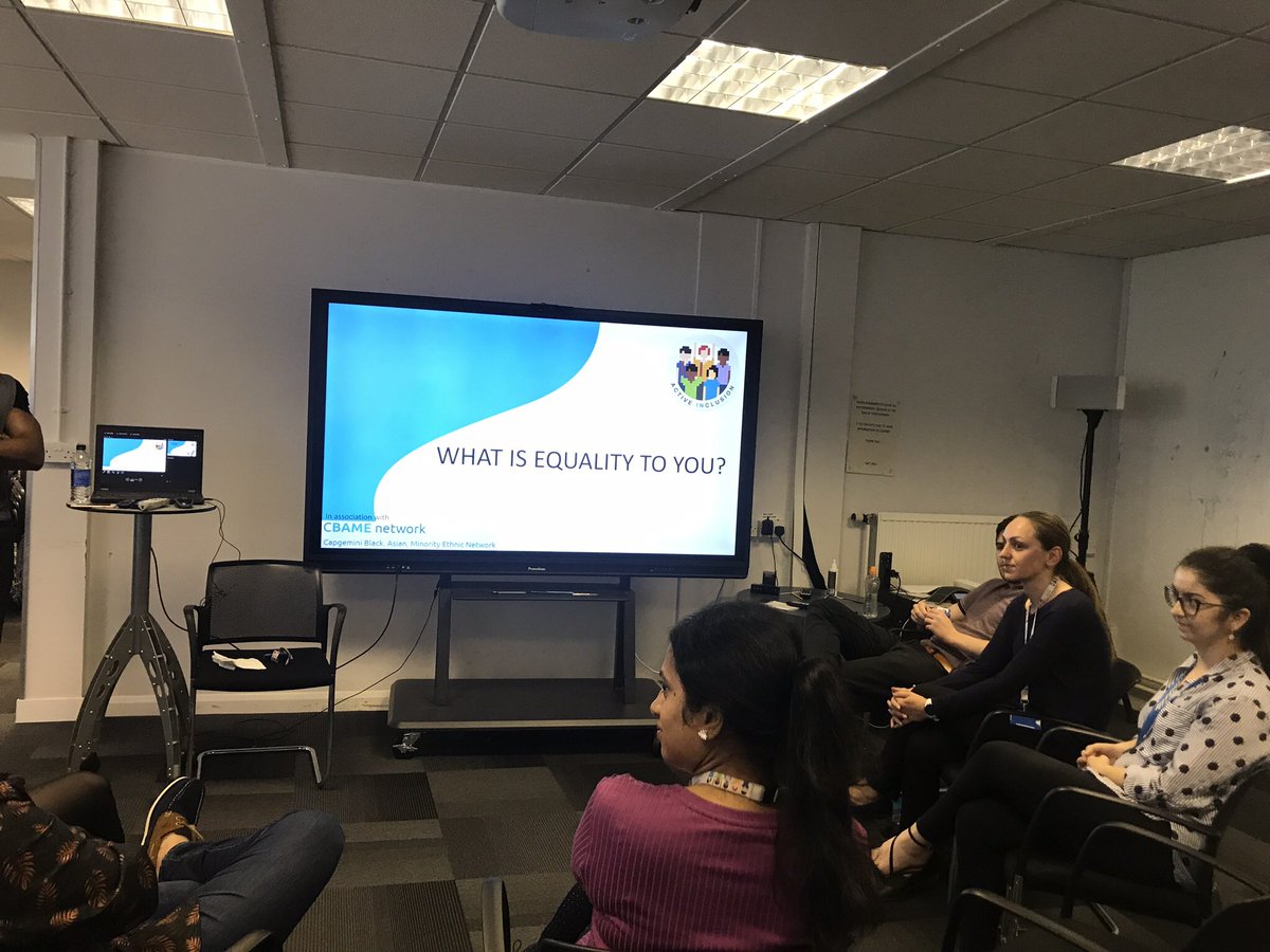 SharonAlfred93's tweet photo. Another successful Conversations with CBAME yesterday discussing Equality. Sharing our thoughts on whether there could really be true equality. #CapgeminiWorthing #LifeatCapgemini #AceyourCareer #cbame https://t.co/x1j0NXPz9x