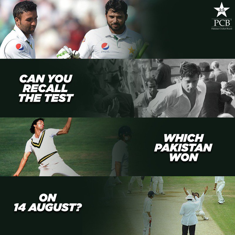 Can you recall the Test which Pakistan won on 14 August?#IndependenceDay
