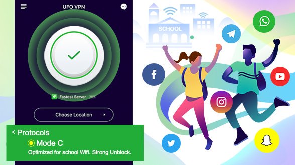 School WiFi guide.🏫
Ayyyy  UFO VPN is pretty sweet and helpful. 
left column -> protocols -> mode C &amp; enter a domain.

Download →  go.onelink.me/Pkl2/9240403c
#ufovpn #backtoschool #schoolvpn