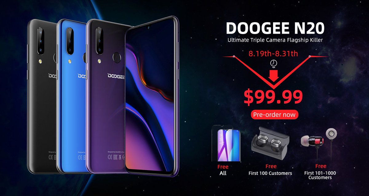 DOOGEE_official's tweet photo. #Doogee N20 is Official Released at 99.99USD with Free Earbuds. Join The #DoogeeN20 Super #Giveaway, Win 10 more #smartphone and 15 #earphones. Don't miss it. Link: (link: https://t.co/5XARrkNdDx) https://t.co/5XARrkNdDx https://t.co/x8o0gSvDLv