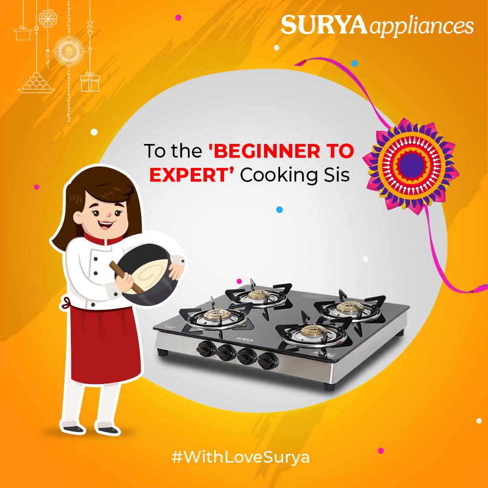 surya_roshni's tweet photo. For the Sis, who has just started exploring the Kitchen, let's make it easy for her with our #SuryaGlassCookTop #WithLoveSurya RT if it is on your #GiftingOptions list too. Know more about our Cooktops here https://t.co/FvAEakqcBj #GiftingRange #GiftforSis https://t.co/0Kb5ceod8B