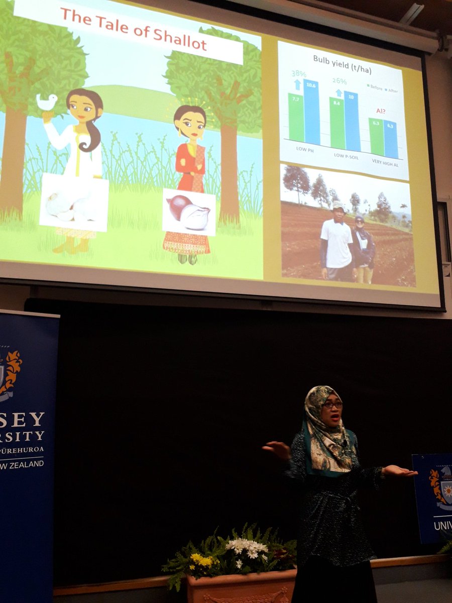 mdmurrie's tweet photo. Gina Sophia excellent storytelling the tale of sisters Shallot and Garlic  #MU3MT #3MT  @MasseyUni @Massey_Research https://t.co/d8nB6V96d6