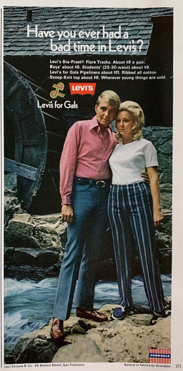 その他 VINTAGE Levi's 70s advertising POSTER Vintage advertising poster Levi's Small Size by P.Peyrole 1970
