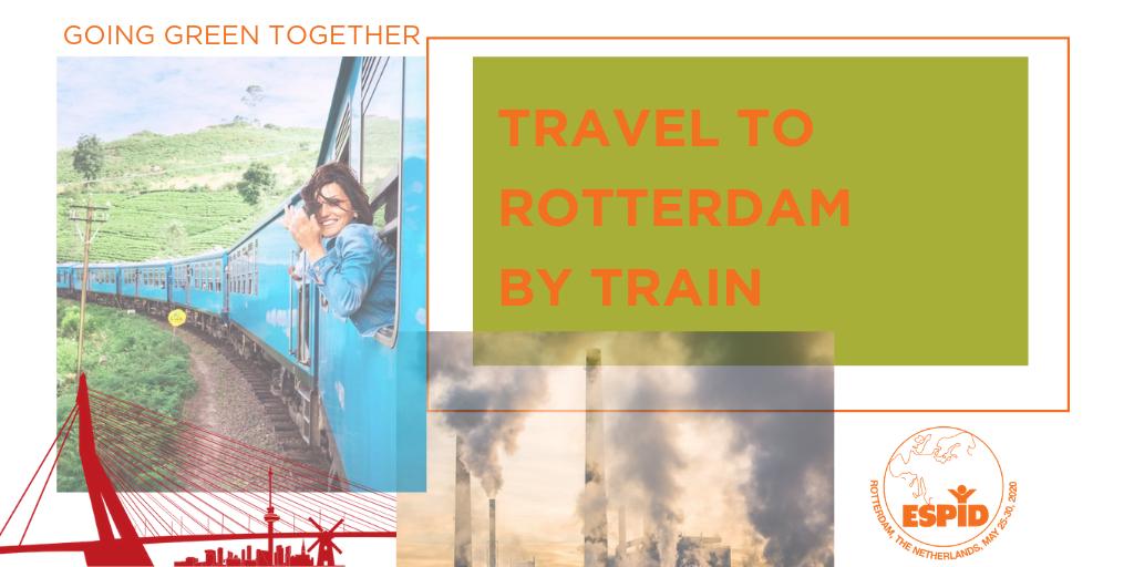 ESPIDsociety's tweet photo. Take the train to Rotterdam! If you travel to #ESPID2020 by train🚂 from outside the Netherlands instead of plane✈️, we will give you a free ticket to the Networking Event. Learn more about our green🍃initiatives: https://t.co/JdcrKRhvGE #GoingGreenTogether https://t.co/8VbdMMt7Pv