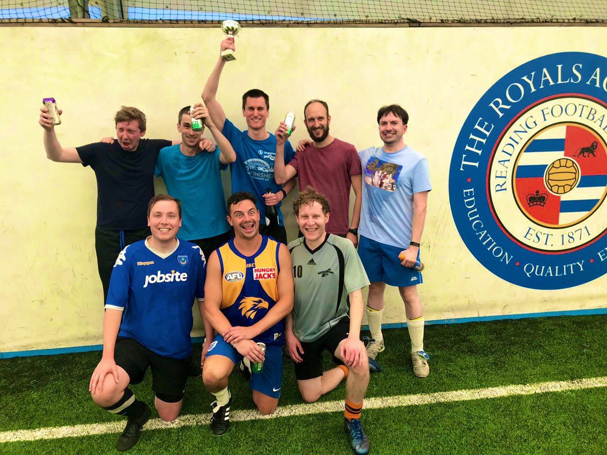 TrueLAD_FPL's tweet photo. How does your ##FPL mini-league celebrate its end of season do?
With a day of football 7-a-side at @ReadingFC followed by a raucous, semi-naked, awards ceremony/ping-pong show?
No? Just us then. #TrueLads #FPLCommunity #FF https://t.co/sF2nA4BscV