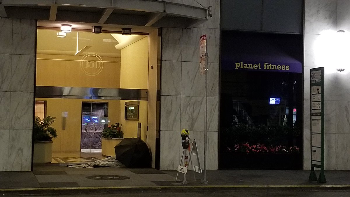 BellBryan's tweet photo. #PlanetFitness I am in San Franciso for business. And all of the attached photos are within 100 ft of your front door. Help find a fix for homelessness in San Francisco. https://t.co/bXoqmz02tZ