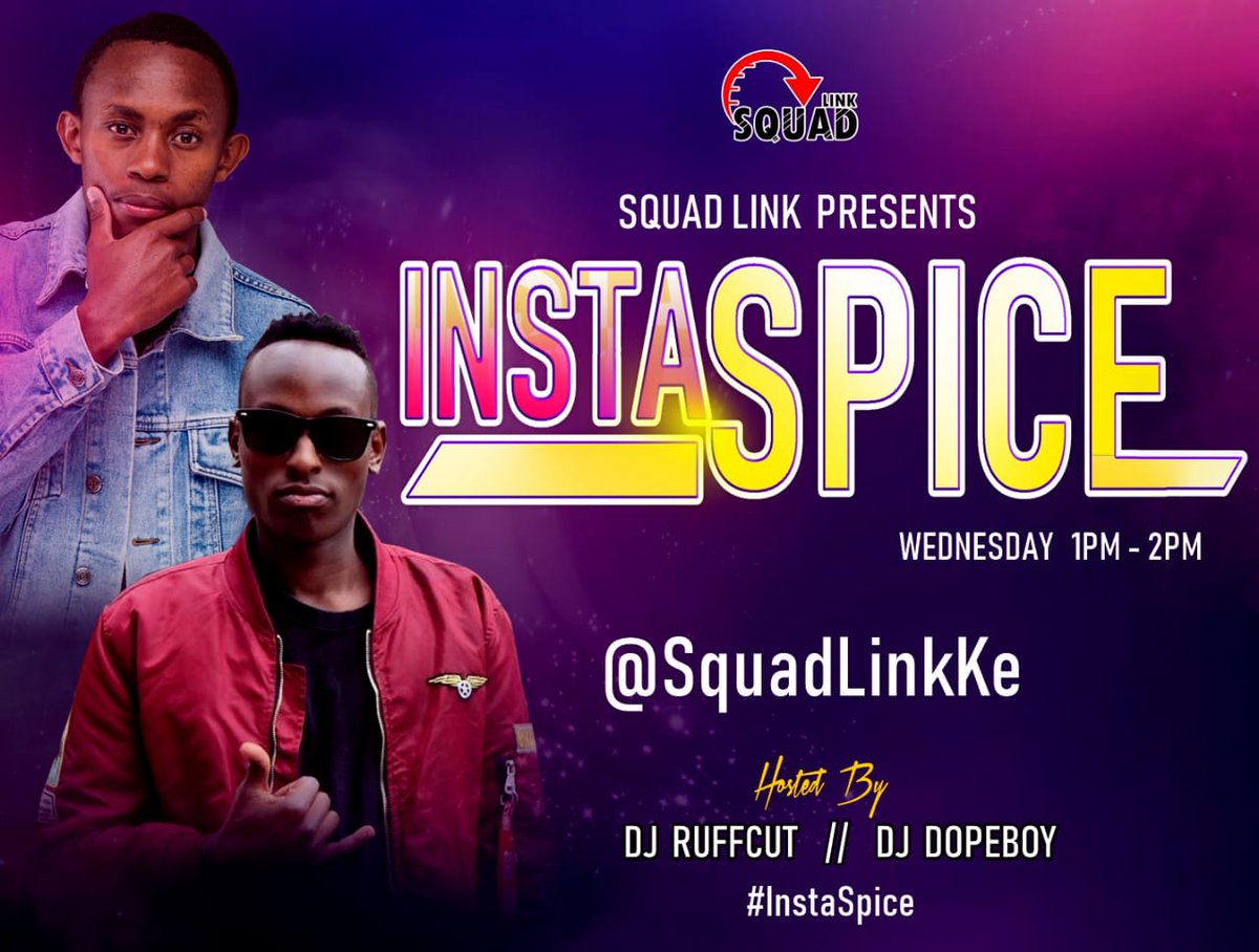 dopeboythedj's tweet photo. Lets link up on #Instaspice today from 1pm-2pm Cc @SquadlinkKe
@djruffcut254
@dopeboythedj https://t.co/d3Q7BFD2Ak