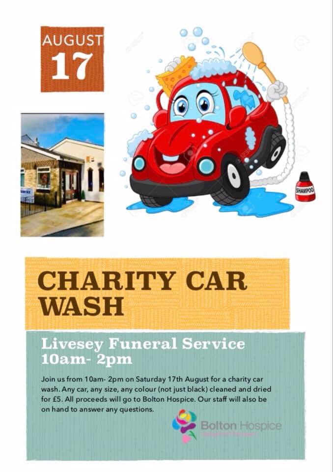 FuneralLivesey's tweet photo. Don’t Forget!! Our charity car wash is this Saturday. Come along and support a great cause. https://t.co/Y0FeQDxtPw