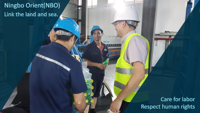 NingboOrient's tweet photo. Security team from Ningbo Orient (NBO) always focus on the safety of employees in factories, quay and installation ships ( Haigong No.01 &amp; Haigong No.02) , especially in summer. https://t.co/Rjx43Ttp7c