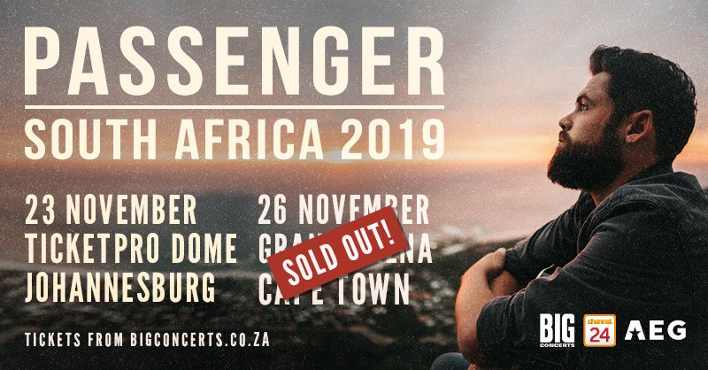 BigConcerts's tweet photo. ๐บ#PassengerSA update๐บ
The Passenger show at the @GrandWestSA is officially sold out.
There are still tickets available for the Jozi show at the @Ticketprodome. Book ๐๏ธ: https://t.co/5gcrKUOBF6
#Passenger #SupportGregoryAlanIsakov @passengermusic @GregoryAIsakov #CPTSoldOut https://t.co/iNJJUfg537