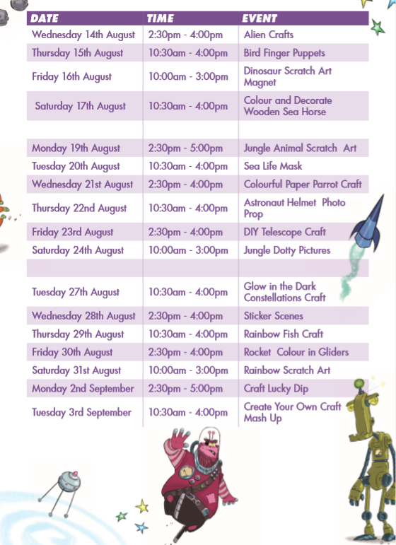BedsLibraries's tweet photo. The ALIENS π½are coming to #PutnoeLibrary today! We start page three of the Putnoe Summer Activity brochure with Alien crafts! Make sure you pop in and check out what is going on. https://t.co/qjeYItiOVI
