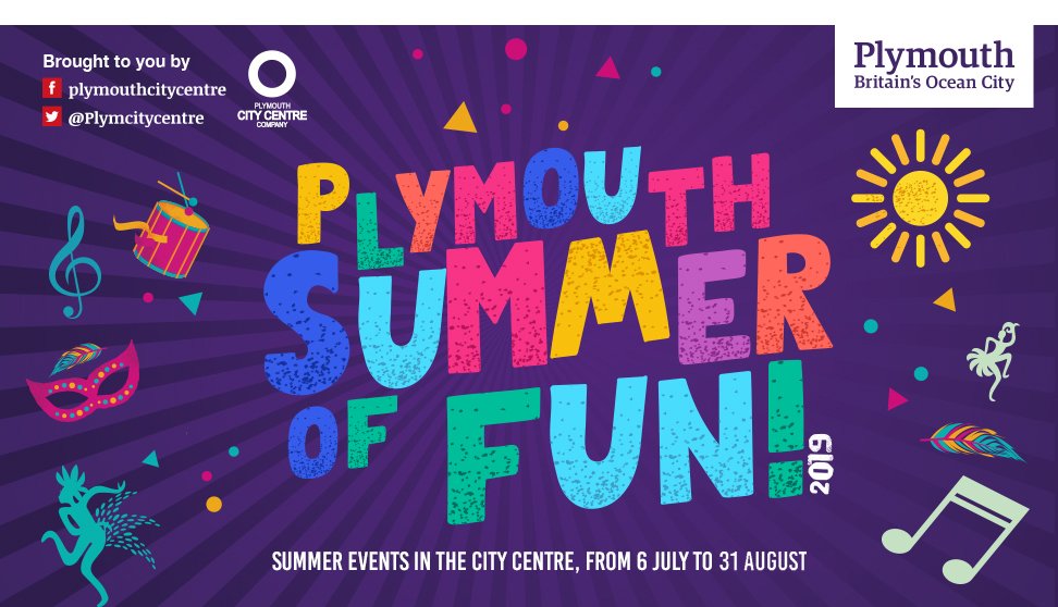 #PlymouthSummerOfFun Free family activities this Saturday:

🐲 Dreckly giant interactive dragon roaming around Frankfort Gate 11am-4pm

🐘 Find our <a href="/ElmerPlymouth/">Elmer Plymouth</a> co-sponsored with <a href="/plymouthmarket/">Plymouth Market</a> 

🎤Summer Saturdays - live music with Elani Evangelou <a href="/plymouthmarket/">Plymouth Market</a> 11am-2pm