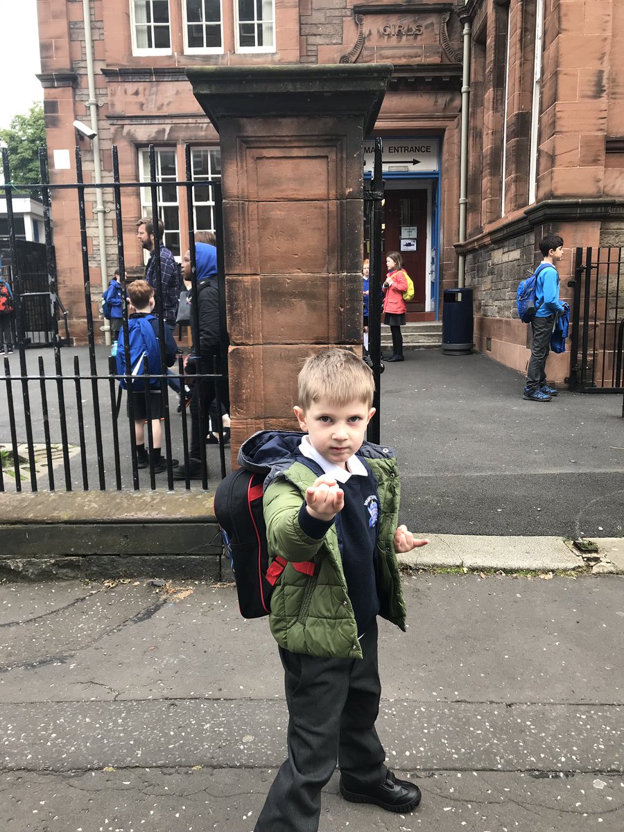 sarahblackmore2's tweet photo. Apologies for the flooding in Edinburgh, it’s the weepy mammy at the school gates...#lastone #firstdayatbigschool https://t.co/IBh9Al9vlA