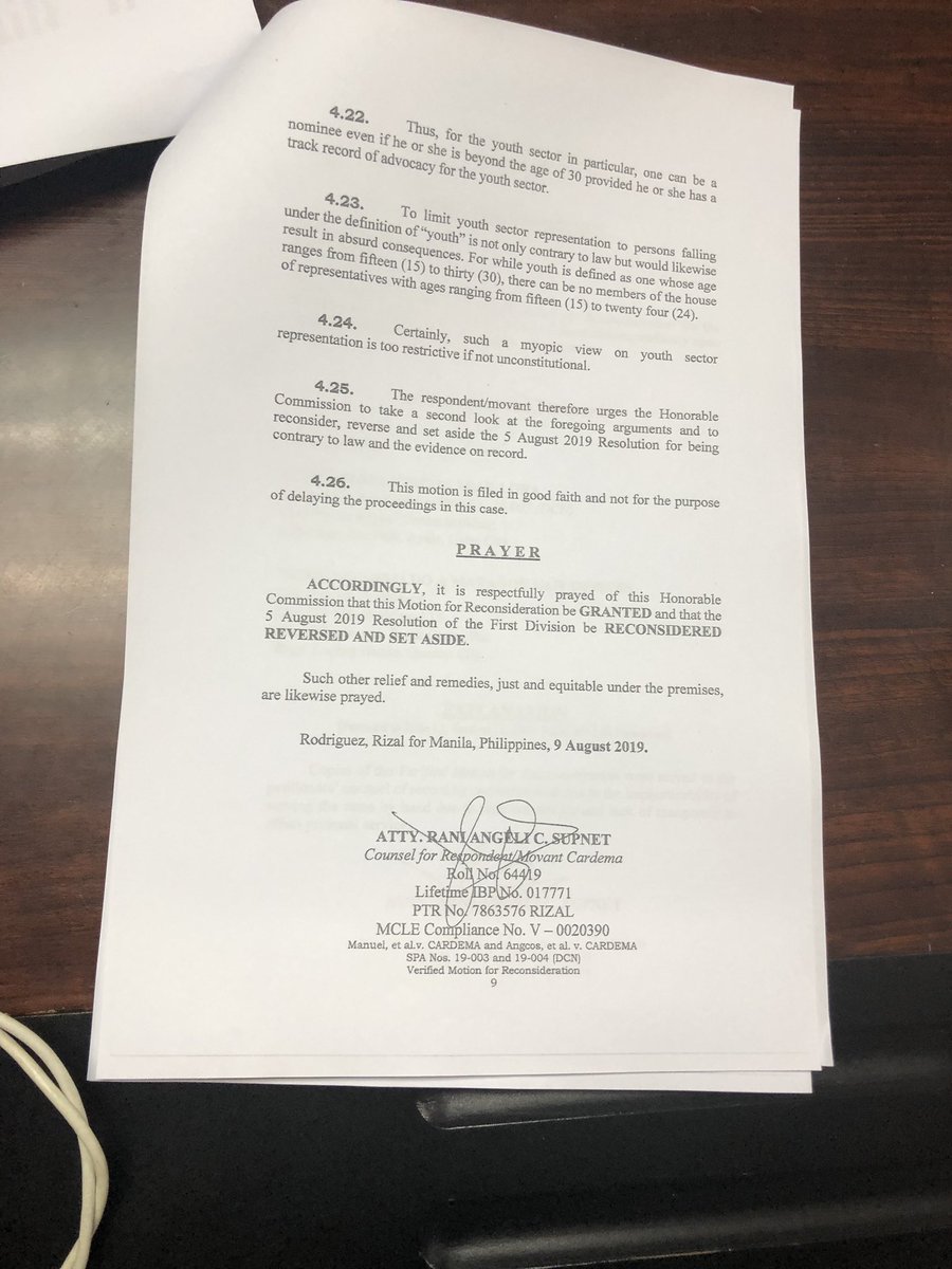 A Thread Written By Rapplerdotcom Look Duterte Youth Chairman Ronald Cardema Files A Motion For Reconsideration Asking The Comelec En