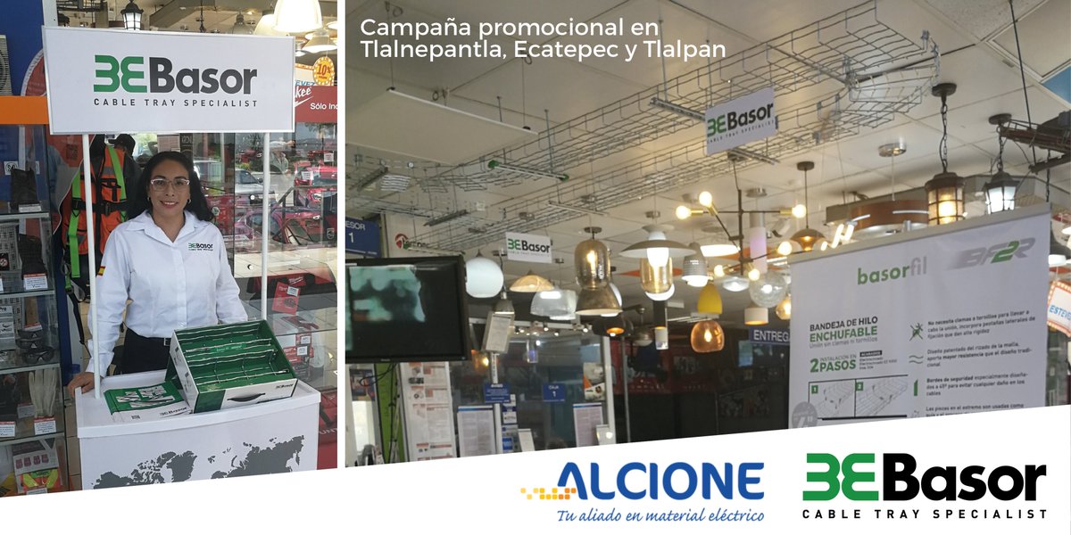 BasorElectric's tweet photo. Nuestros compañeros de #BasorMéxico estarán en campaña promocional las próximas semanas en los establecimientos de @alcionemx de Tlalnepantla, Ecatepec y Tlalpan promocionando nuestra bandeja de hilo #Basorfil la cual se encuentra en en stock para entrega inmediata! 🔝 #México https://t.co/UteValy0g0