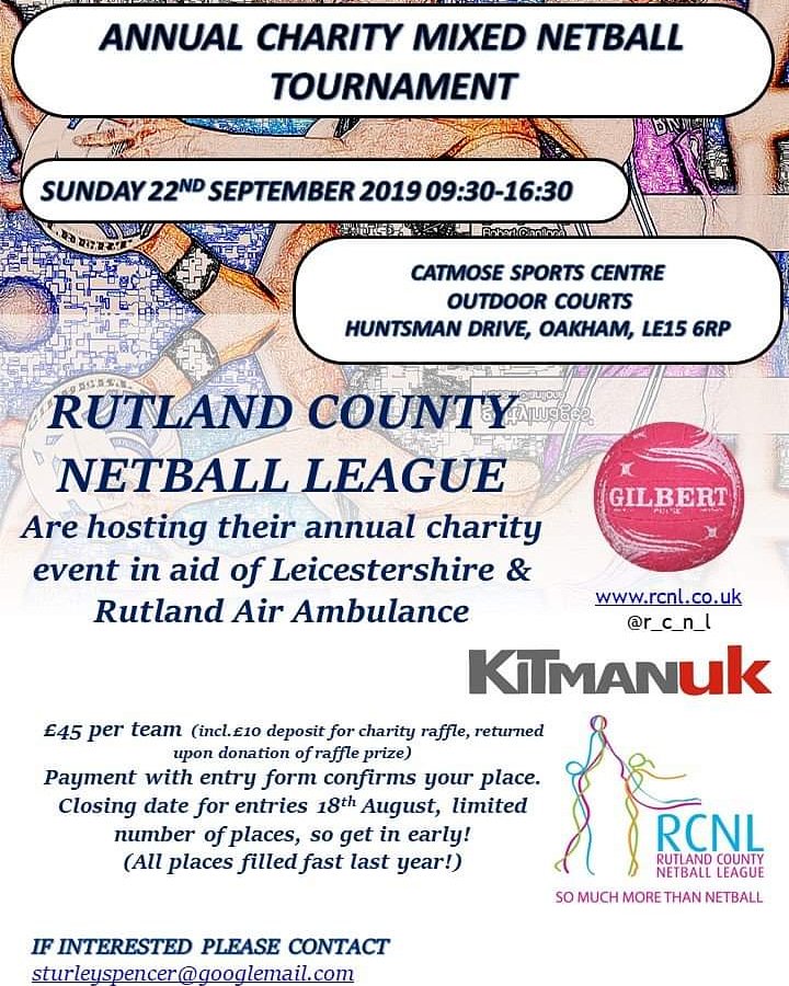 Don't miss out! Get your team entered in to our Mixed Netball tournament. #itsforcharity #familyfun #netball #tournaments #getinvolvedtoday #activesport