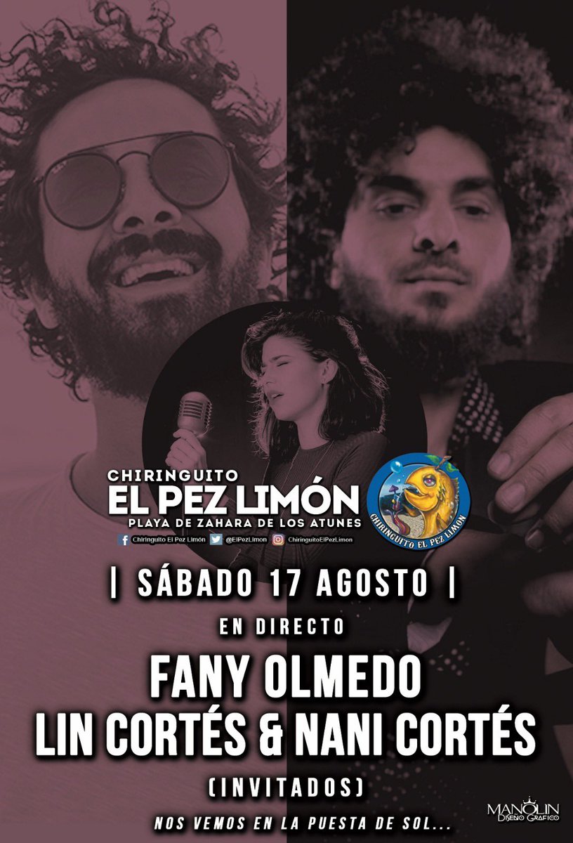 El sábado tendremos una cita muy especial con Fany Olmedo y la visita de los hermanos <a href="/NaniCortesOfici/">Nani Cortés</a> &amp; Lin Cortés! #ElPezLimon 🐟🍋😁🙌🏻