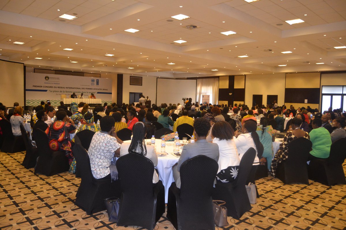 Rwanda_Bar's tweet photo. #HappeningNow Rwanda Bar Association en Partenariat avec @RwandaUN and @UNDP_Rwanda ont Organisé le Premiere congres du Reseau Internationnal de Femmes Avocates #RIFAV .Theme"La Place de la femme avocate dans la Société" @RwandaGender @GenderMonitorRw @RwandaWomen https://t.co/pz3bm7TXce