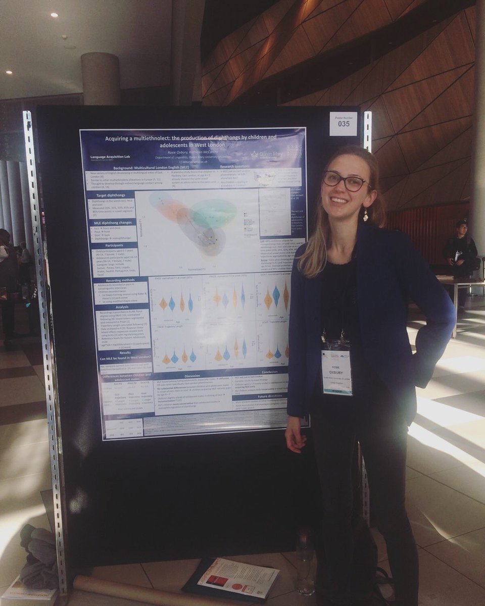 RF_Oxbury's tweet photo. I’m 26 and my homework is still to make a poster...
V grateful to have represented @QMULLinguistics and its phonetics and acquisition labs at #icphs2019 last week 🙏🏻🤓👩🏼‍🏫 ... why is there no spectrogram emoji? https://t.co/u9D21LUs6u